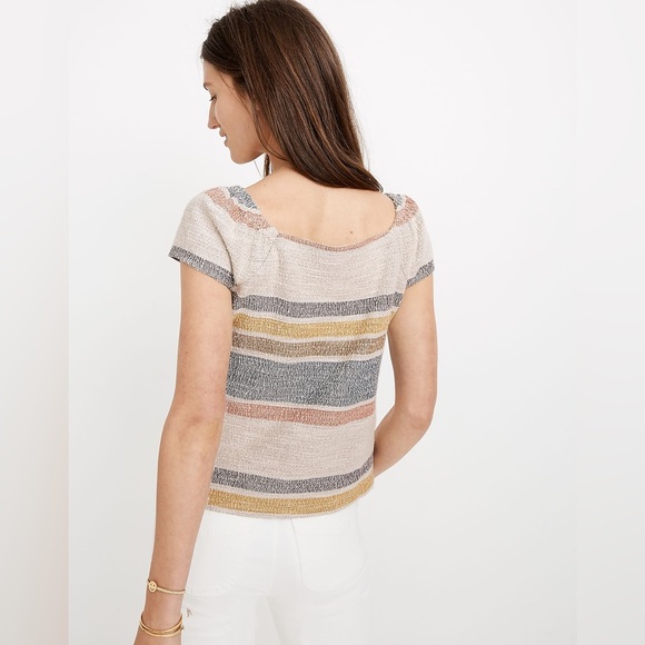 Madewell Texture & Thread Button-Front Top in Stripe - Medium - Picture 7 of 10